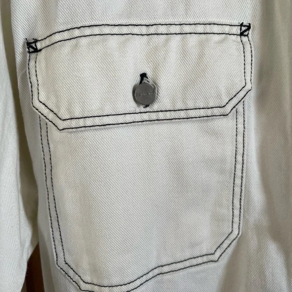 Carhartt Cream Button-Up Shirt with Black Stitching - Picture 2 of 7